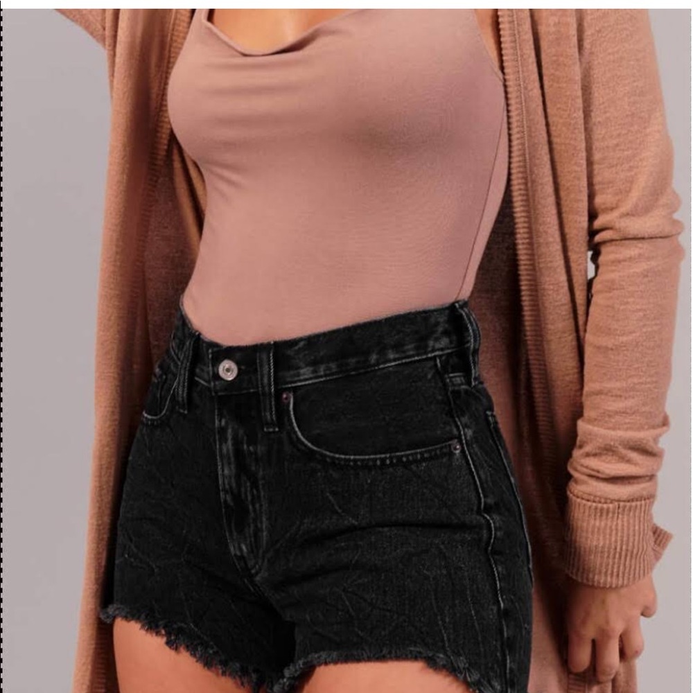 Abercrombie High Rise Mid Length Denim Shorts